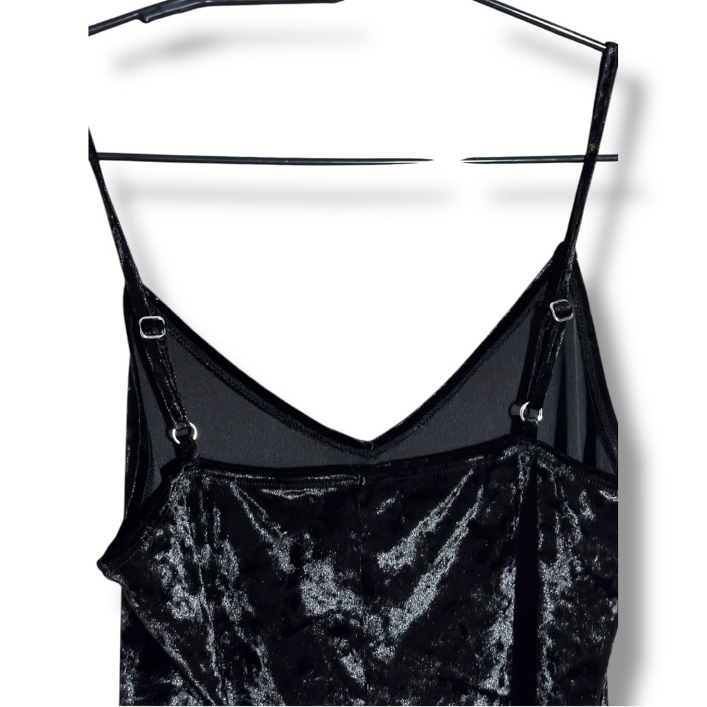 Hollister Black Velvet Sleeveless Adjustable Straps Soft Mini Slip Dress - Picture 16 of 16
